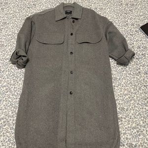 Gray Long Shirt Coat